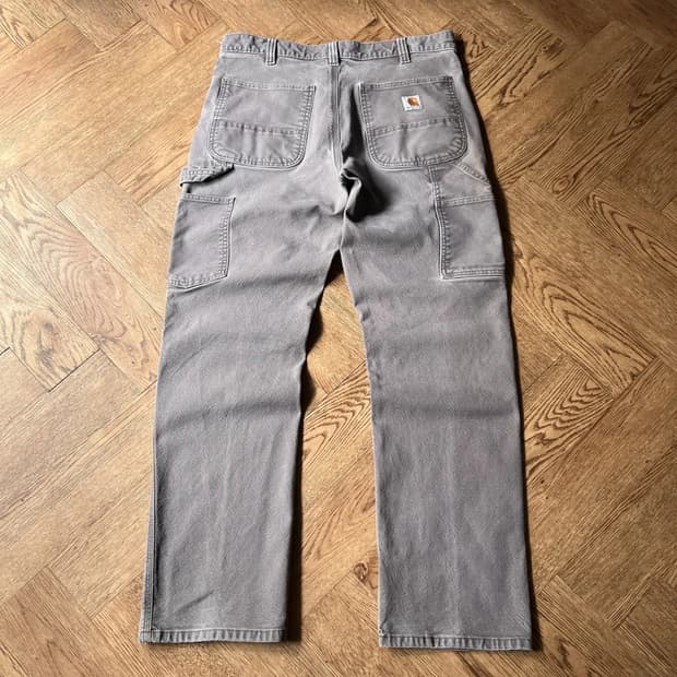 [33]칼하트 USA 빈티지 페이딩 차콜그레이 싱글니 카펜터 워크 팬츠