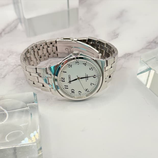 90s00s 빈티지 세이코 화이트 5BAR 기요셰다이얼  브레이슬릿 워치