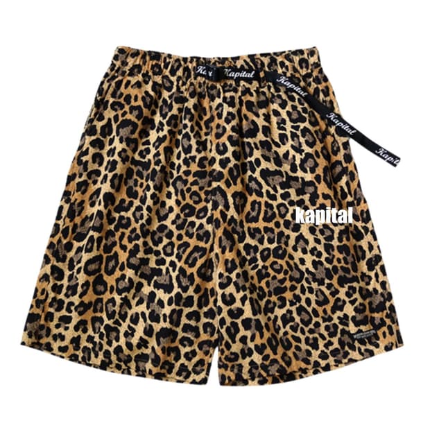 [4][XL] 캐피탈 콤베드 버버리 레오파드 프린트 이지 쇼츠 브라운