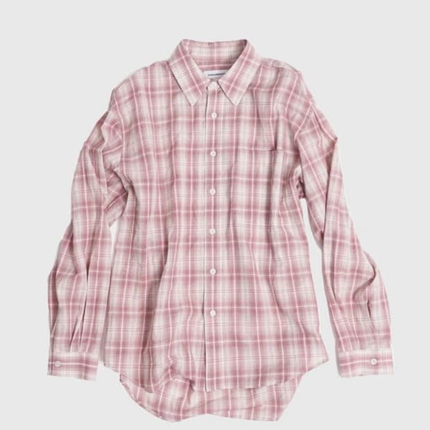 [1] 999휴머니티 이지 체크 셔츠 V10 핑크