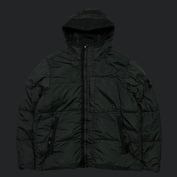[L] 스톤아일랜드 17fw 크링클랩스 후드 패딩 다크그린 6754022