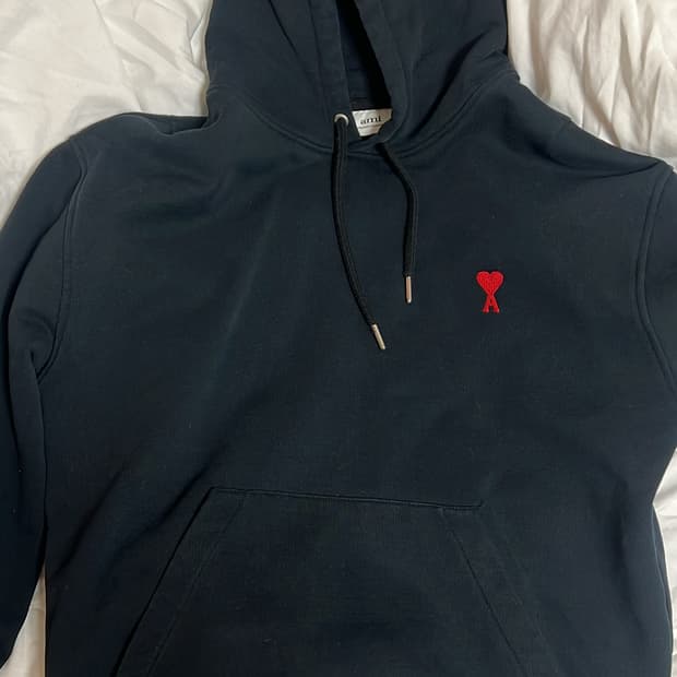 아미 스몰로고 하트 후드티 S 정품