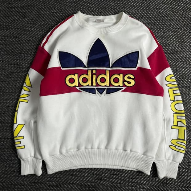 90s 아디다스 빅로고 레트로 박시핏 스웻 셔츠o 3842