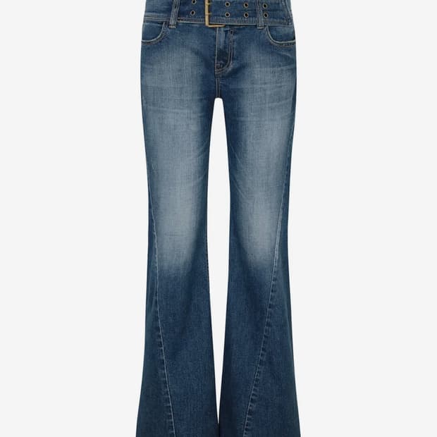 (새상품) 페인오어플레져 vera belted 부츠컷 데님 블루 M