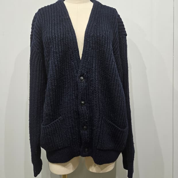 요지 야마모토 네이비 니트 가디건