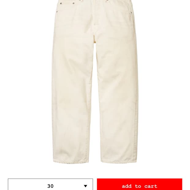 루즈핏 셀비지 워시드 화이트 30