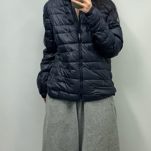 몽벨 구스다운 네이비 퀼팅 경량 패딩 자켓