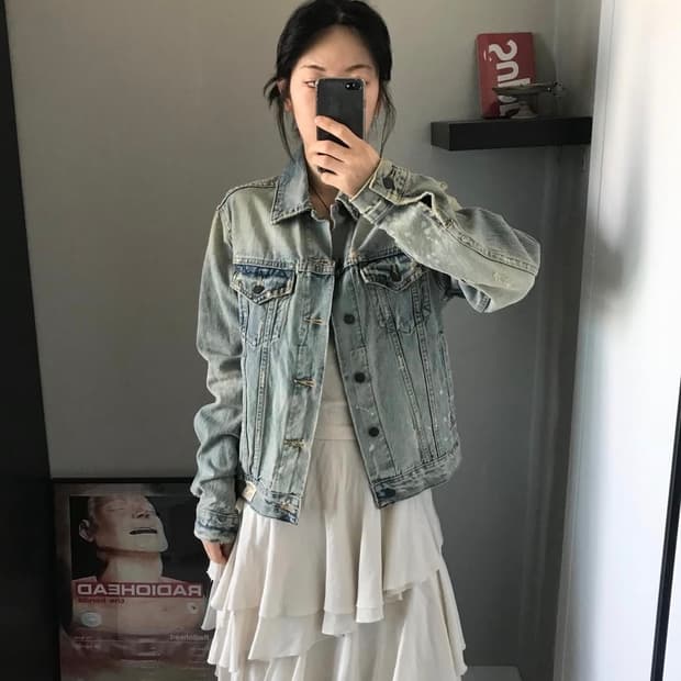 아베크롬비 데미지 청자켓 