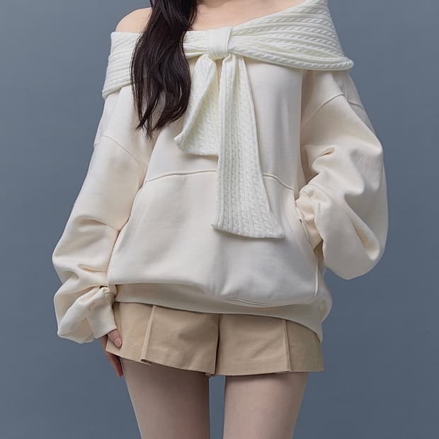 더티스 리본후드 아이보리 크림