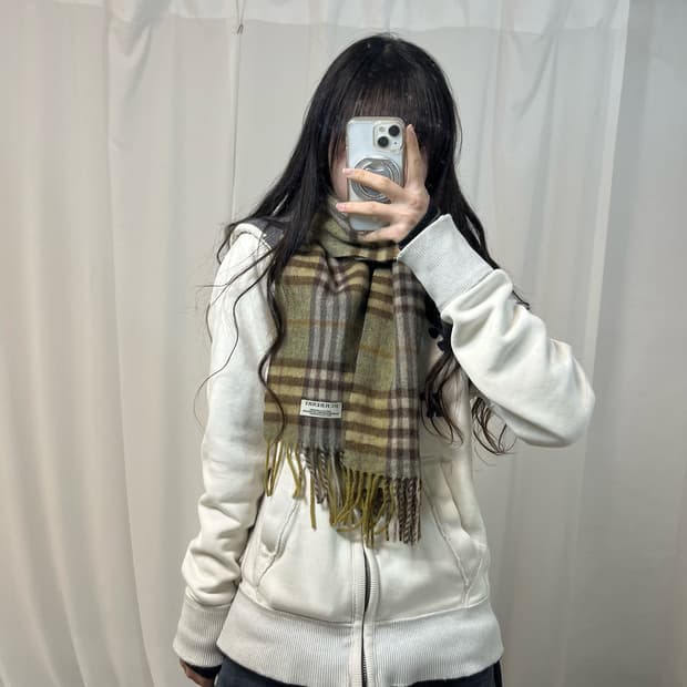 Burberry Khaki Cashmere Muffler