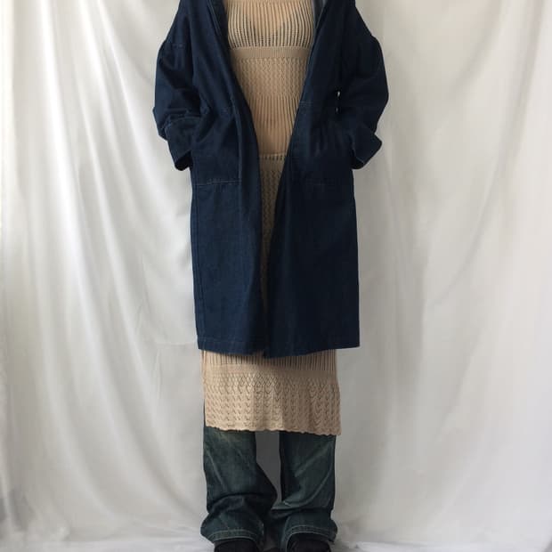 Knit sleeveless long onepiece