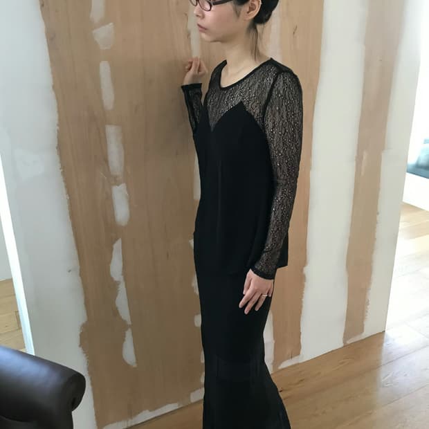 vintage linen lace skirt (26inch)