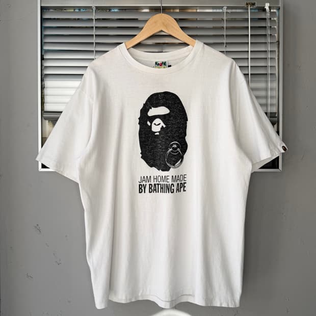  A bathing ape x jam home made 화이트 반팔
