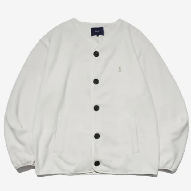 예일 플리스 오버핏 가디건 아이보리
