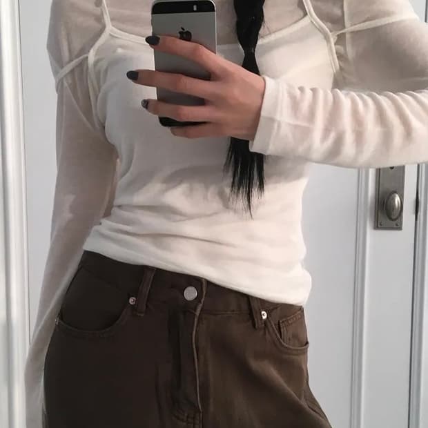 모디무드 레이어드 나시 긴팔 티셔츠