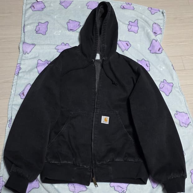 칼하트 WIP 메이틀랜드 데님 OG 액티브 자켓 블랙 스톤 워시드 M사이