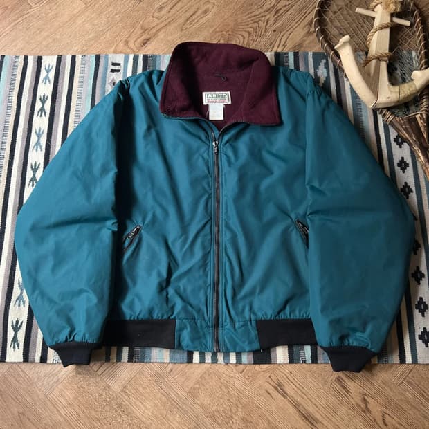 [XL]90's 엘엘빈 USA 헤리티지 플리스 웜업 자켓