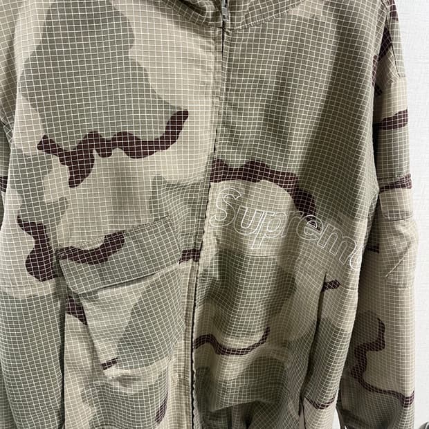 슈프림 21ss Supreme Grid Camo Zip Up Hooded