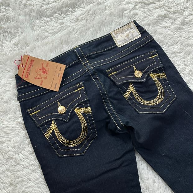 트루릴리젼 빌리 골드 레인보우 부츠컷 청바지 27