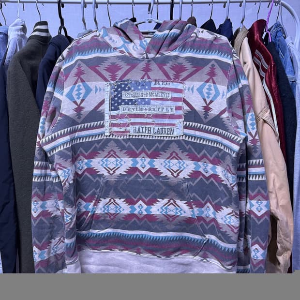 폴로 데님엔서플라이 성조기 후드티 l