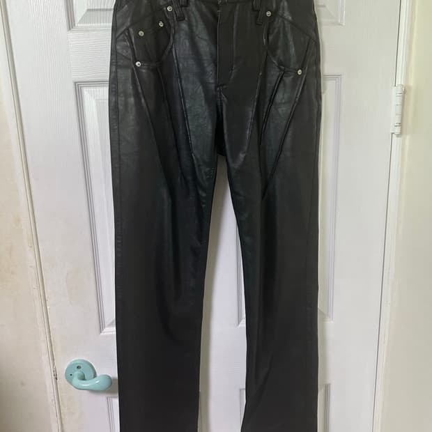 34)준태킴 코르셋 레더팬츠