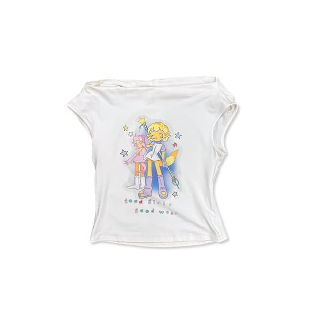 Weebi White One Shoulder Crop Top 