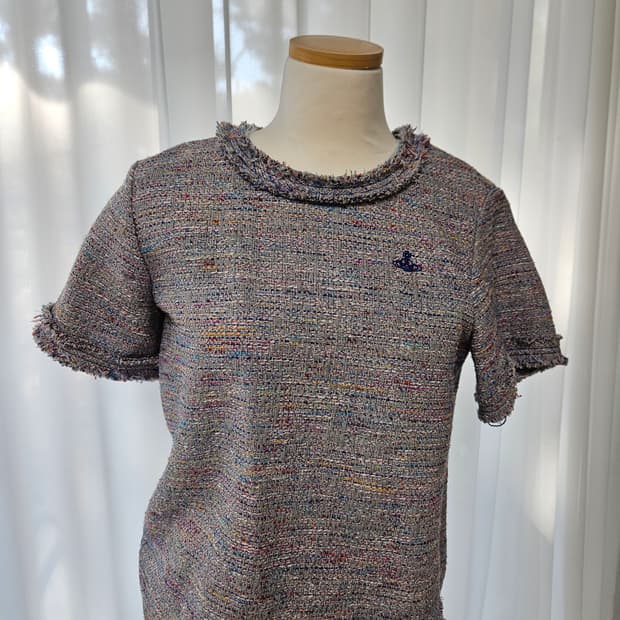 비비안웨스트우드 트위드 반팔티셔츠