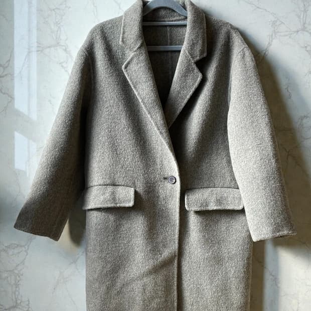 ALL&SUNDRY 올앤선드리 카키그레이 울 모직코트