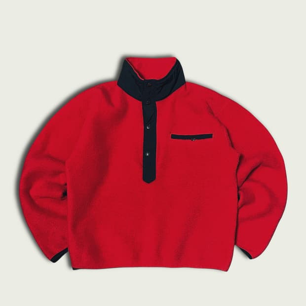 80s 노스페이스 스냅 풀오버 플리스