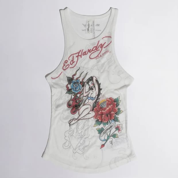 스컬프터 x 에드하디 콜라보 Sheer Tank Top White