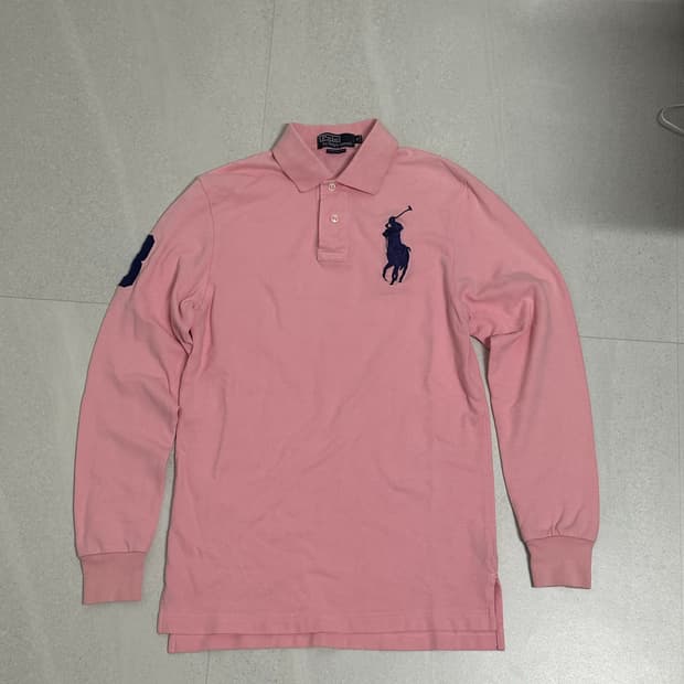 폴로 핑크색 빅포니 긴팔 카라티