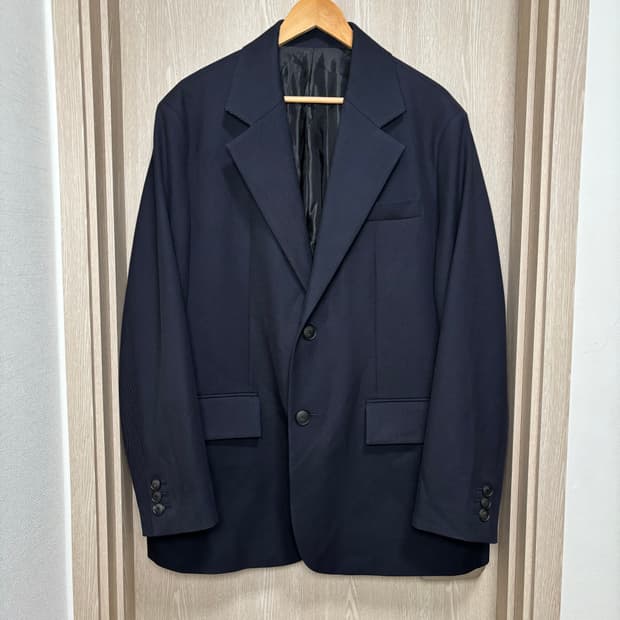 새상품)솔리드옴므 오버사이즈드 울 블레이저 자켓48/네이비