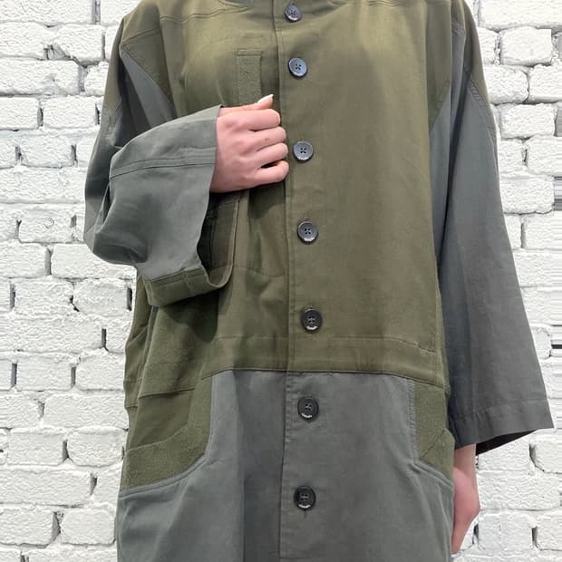 Patchwork Military Stand Coat