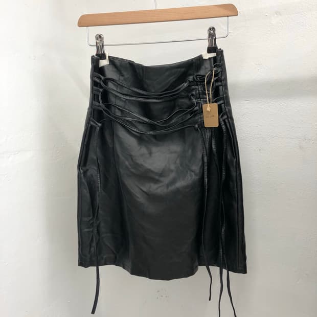 vintage eco leather skirt