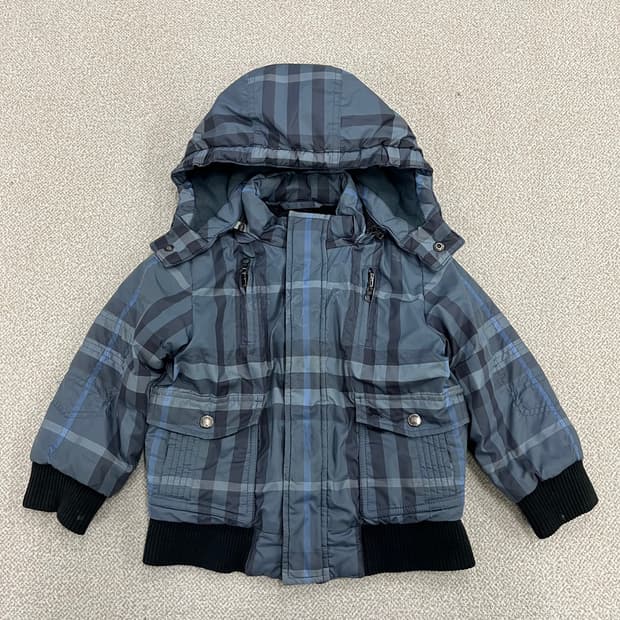 3Y 버버리 키즈 체크 후드 패딩 0224M