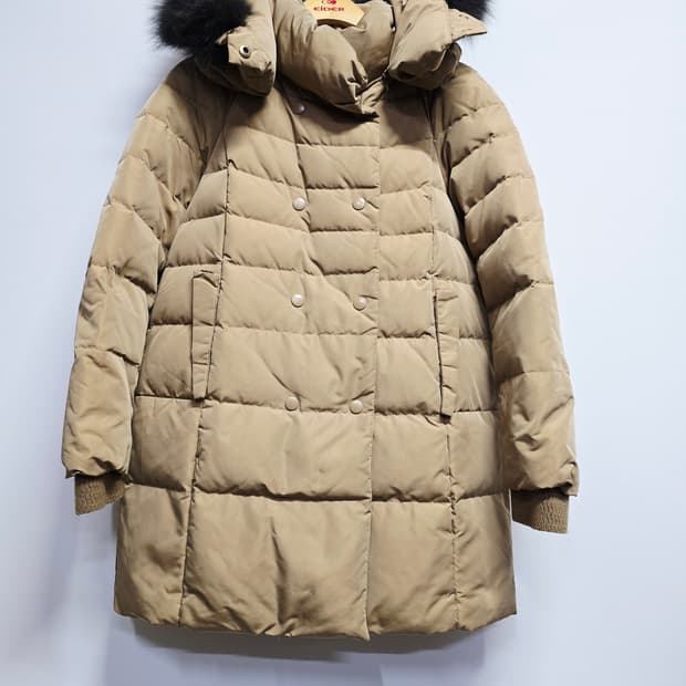 시스템 여성 덕다운패딩 코트 베이지
