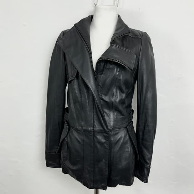 Italian Lambskin Gimmick Zip Leather Jac