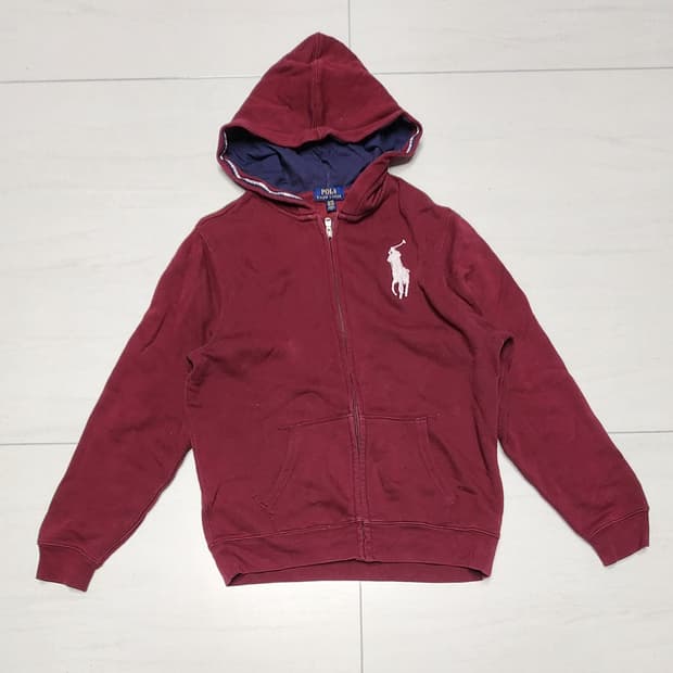 폴로 빅포니 버건디 후드집업 xl(18~20)