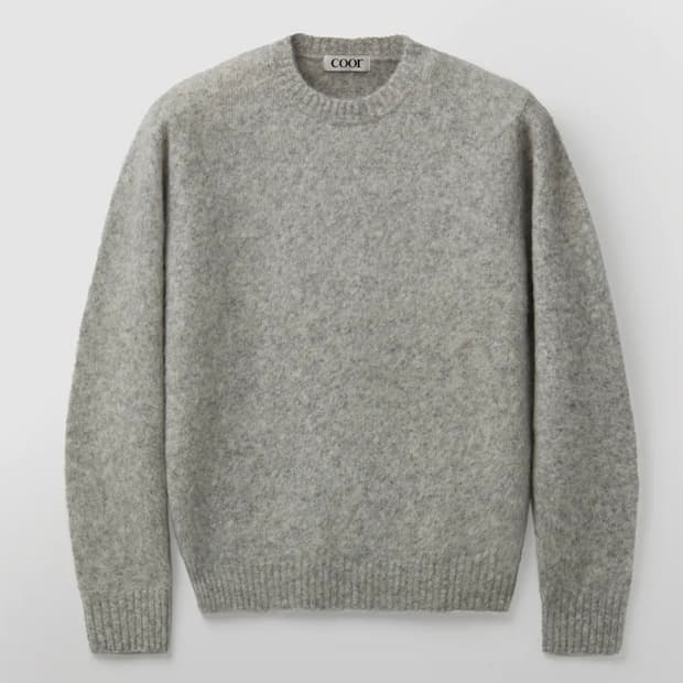 헤어리 알파카 블렌드 크루넥 스웨터 (멜란지그레이)