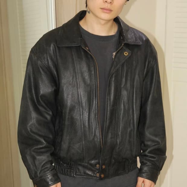 빈티지 램스킨 레더자켓 (m)