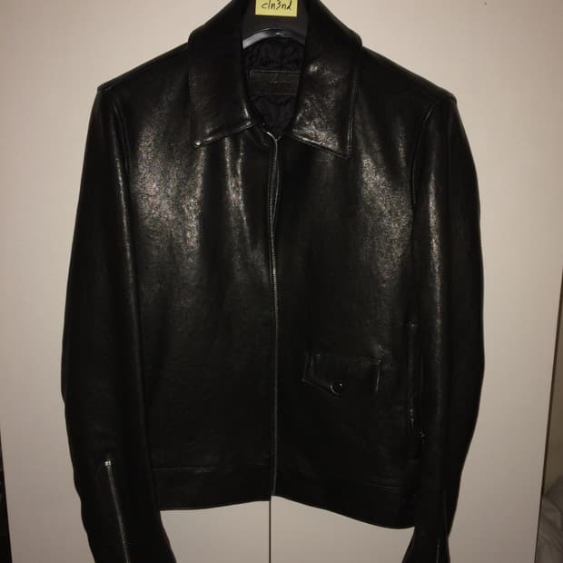 질 스튜어트 램스킨 싱글 블랙 레더 가죽 자켓 / 머듈