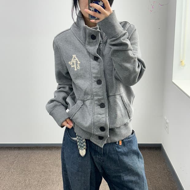 Abercrombie 아베크롬비 하이넥 버튼업 코튼 자켓