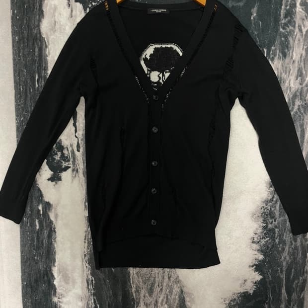 코데즈 컴바인 스컬 데미지 니트 가디건