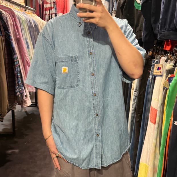 [IM] Carhartt 칼하트 데님 반팔셔츠 연청