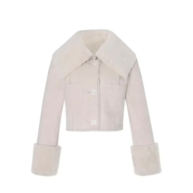 낫유어로즈 리버시블 세일러 무스탕 아이보리 S