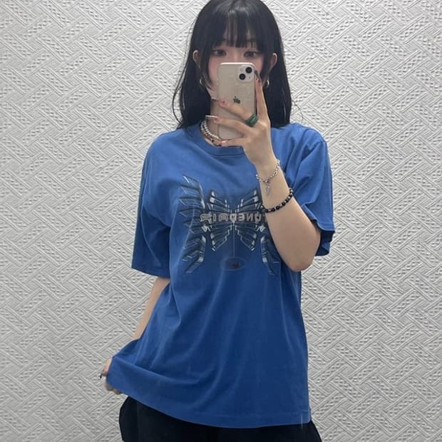 나이키 올드스쿨 레트로 딥블루 이글 반팔티 M C11933