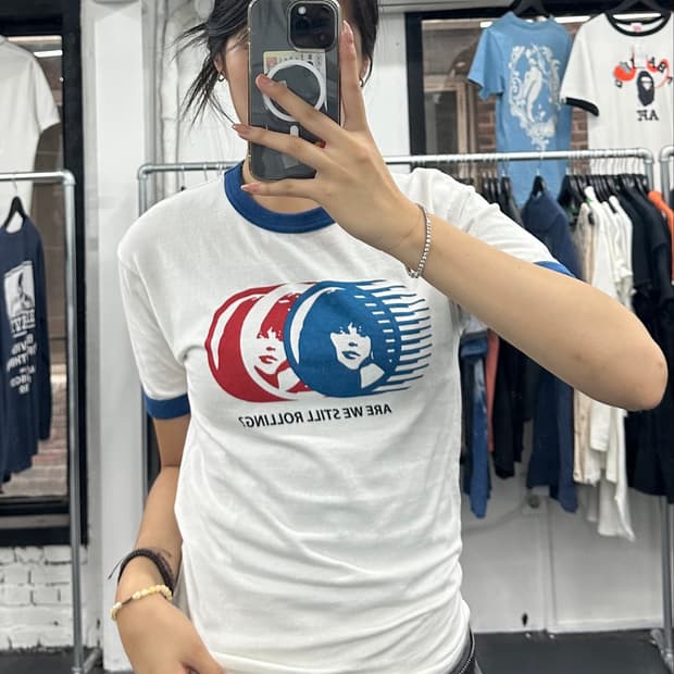 히스테릭 글래머 히스걸 링거 티셔츠