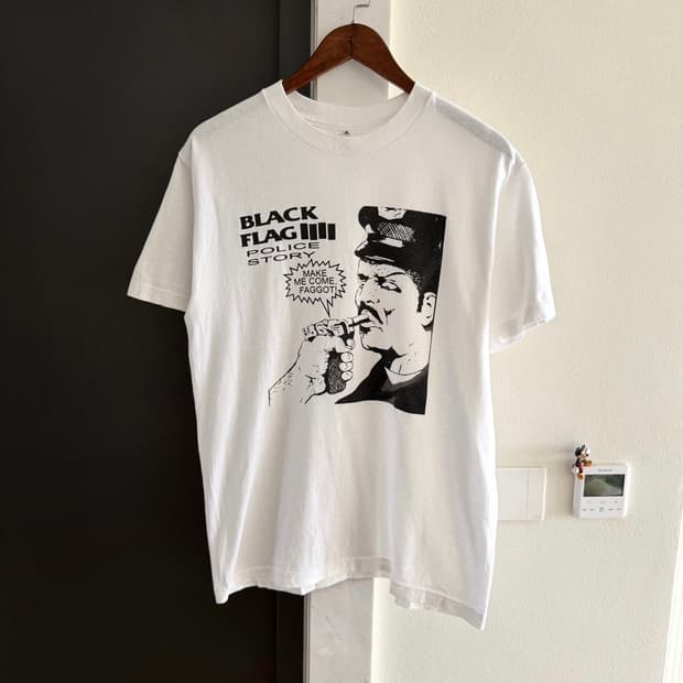 빈티지 10s Black Flag 티셔츠