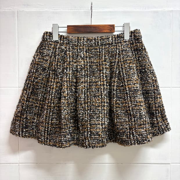 pour la frime 트위드 벌룬 미니 스커트 JPN