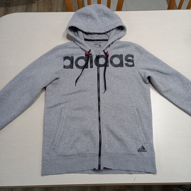 XL105 adidas ESSENTIALS 기모 후드집업 그레이 XL-4